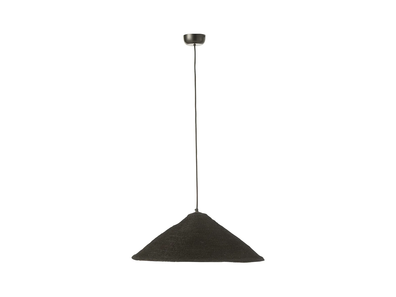 Lámpara colgante de techo con forma de sombrero en junco