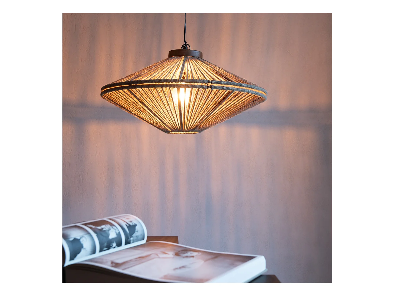 Lampe Suspension en Jute "Dollie" 93cm Naturel