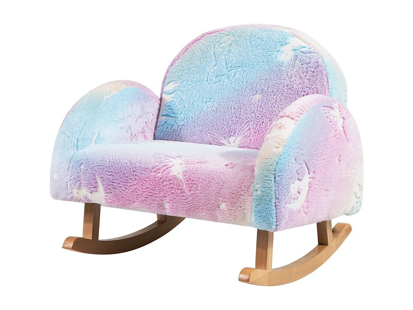 Schaukelstuhl Kinder Kindersofa im Dunkeln Leuchtend Kindersessel gepolstert aus Flanellstoff