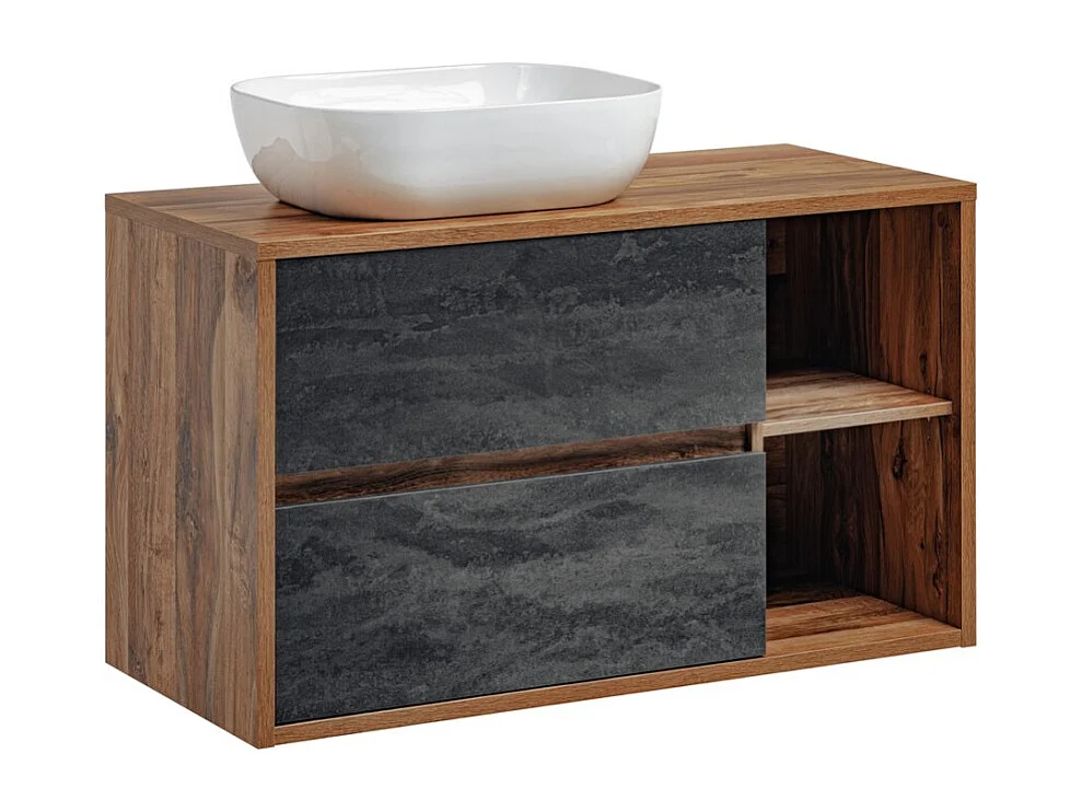 Conjunto de móveis para pia GABI 100 cm com pia de apoio branca