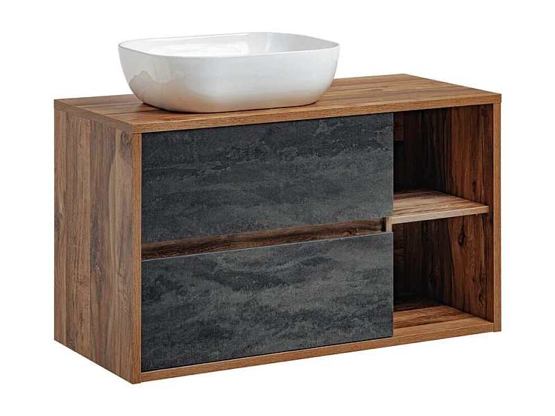 Conjunto de móveis para pia GABI 100 cm com pia de apoio branca