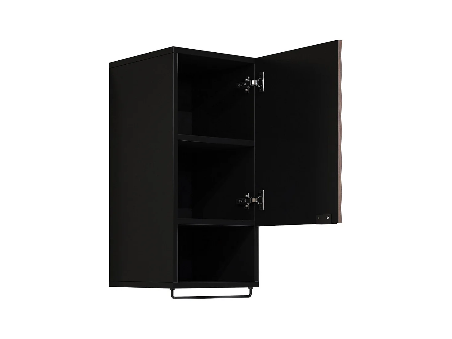 Set von 3 Badezimmermöbeln KING – Dunkle Eiche und Schwarz - 60 cm