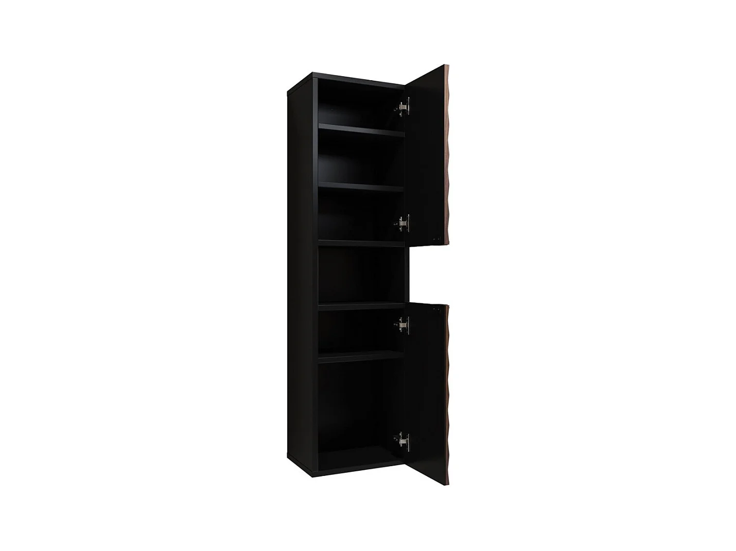 Set von 3 Badezimmermöbeln KING – Dunkle Eiche und Schwarz - 60 cm