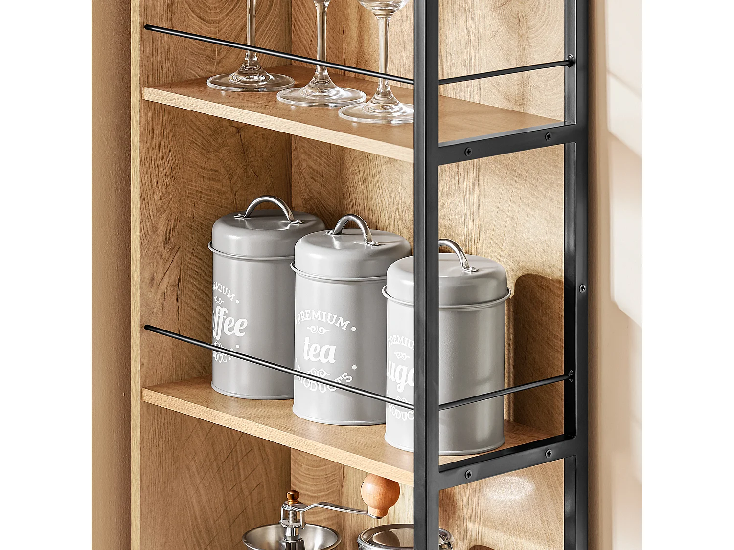 SoBuy Meuble Colonne Armoire Haute Rangement Étroit avec Roulettes 3 Étages 3 Tiroirs