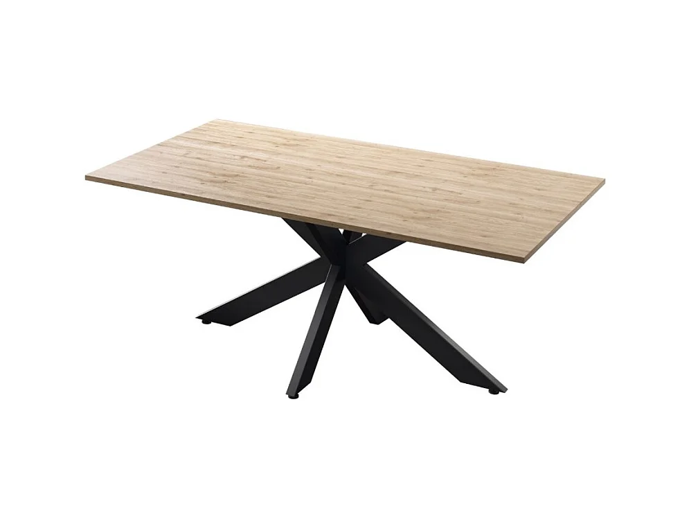 Table de salle à manger GWEN – 180 x 90 cm – Chêne Cadiz et métal