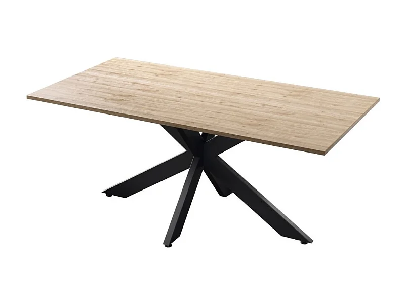 Mesa de jantar GWEN – 180 x 90 cm – Carvalho Cadiz e metal