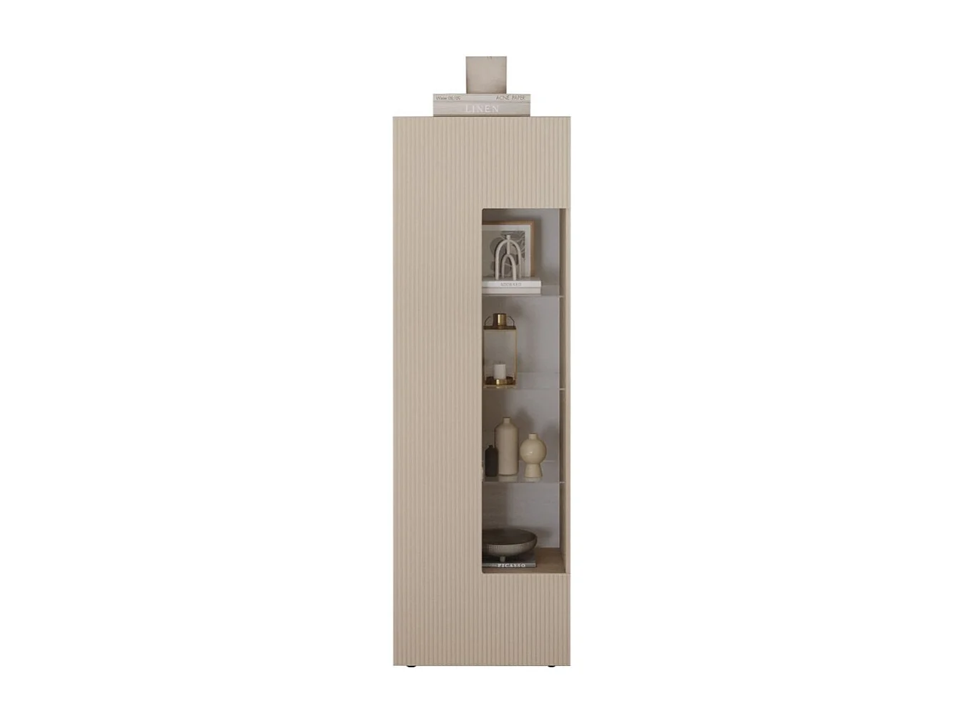 Vitrine SCENA – L60 x H187 x P42 cm – 1 porta – Cor Cachemire