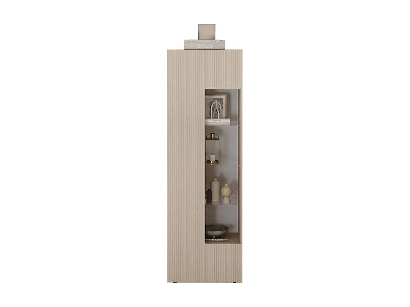 Vitrine SCENA – L60 x H187 x P42 cm – 1 porte – Coloris Cachemire