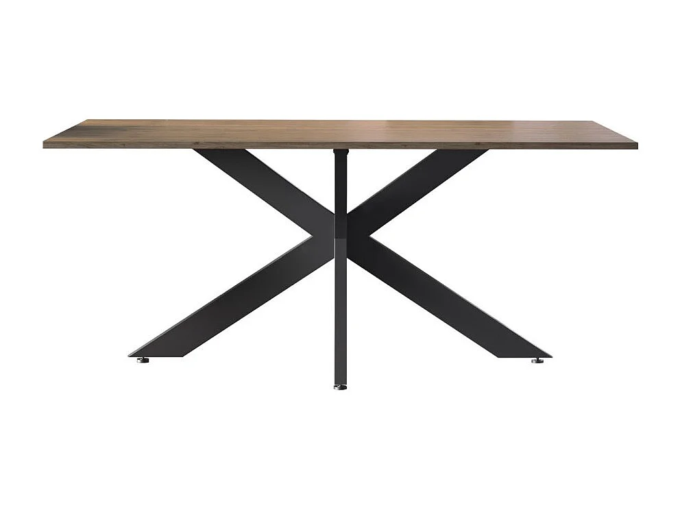 Table de salle à manger GWEN – 180 x 90 cm – Bois foncé Mercure et métal