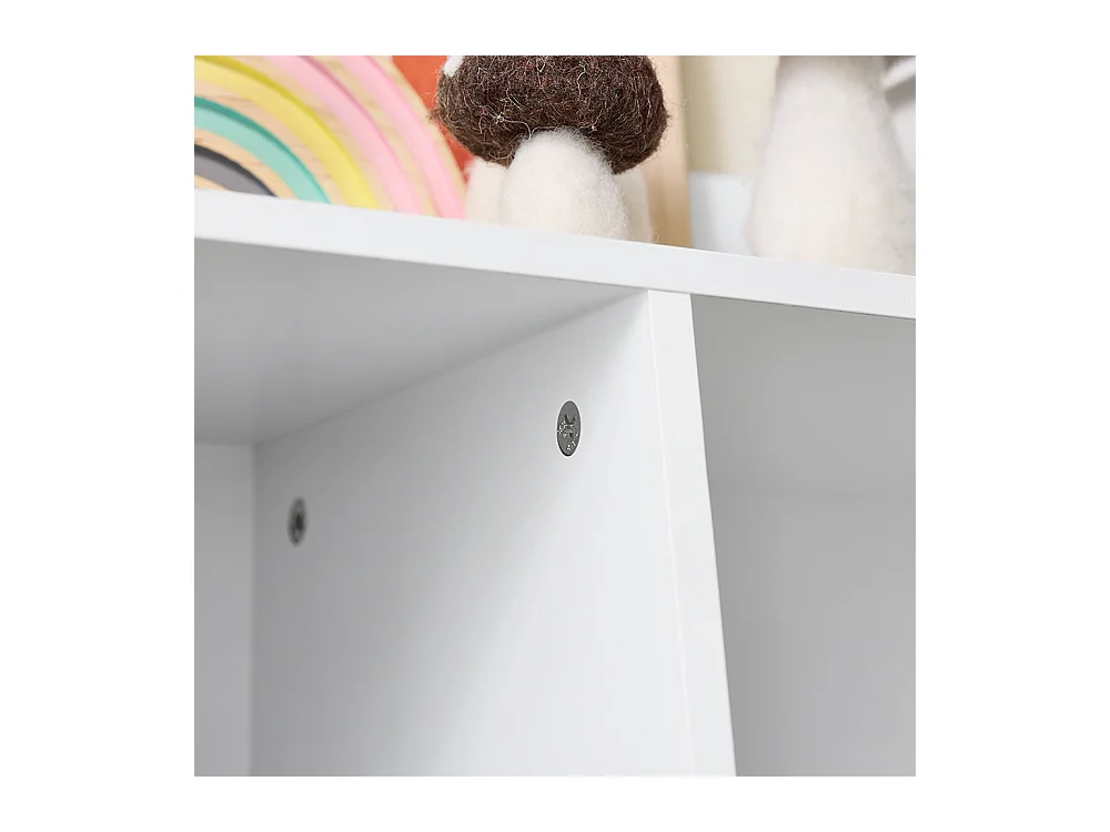 SoBuy regał dziecięcy Montessori półka na zabawki 5 otwartych przegród stojący biały 80x34x104 cm