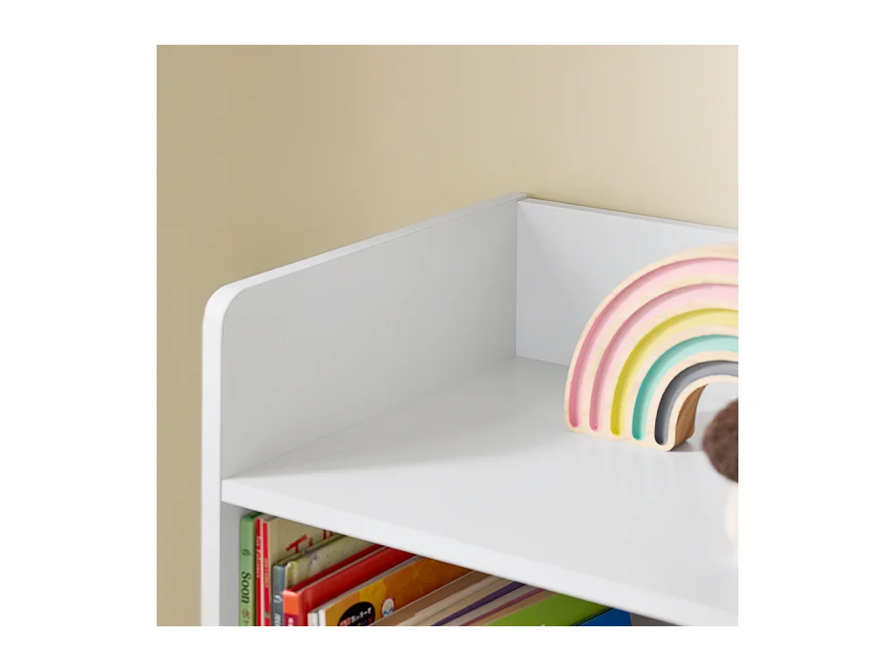 SoBuy regał dziecięcy Montessori półka na zabawki 5 otwartych przegród stojący biały 80x34x104 cm