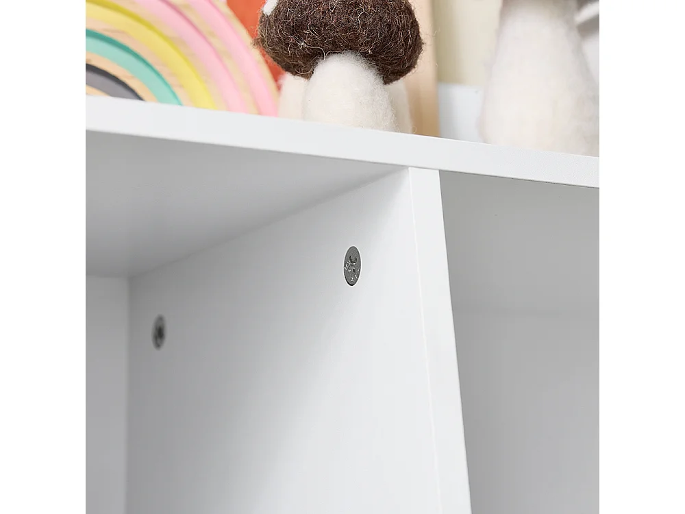 SoBuy Bibliothèque Montessori Étagère à Jouets 5 Compartiments Ouverts Blanc 80x34x104 cm