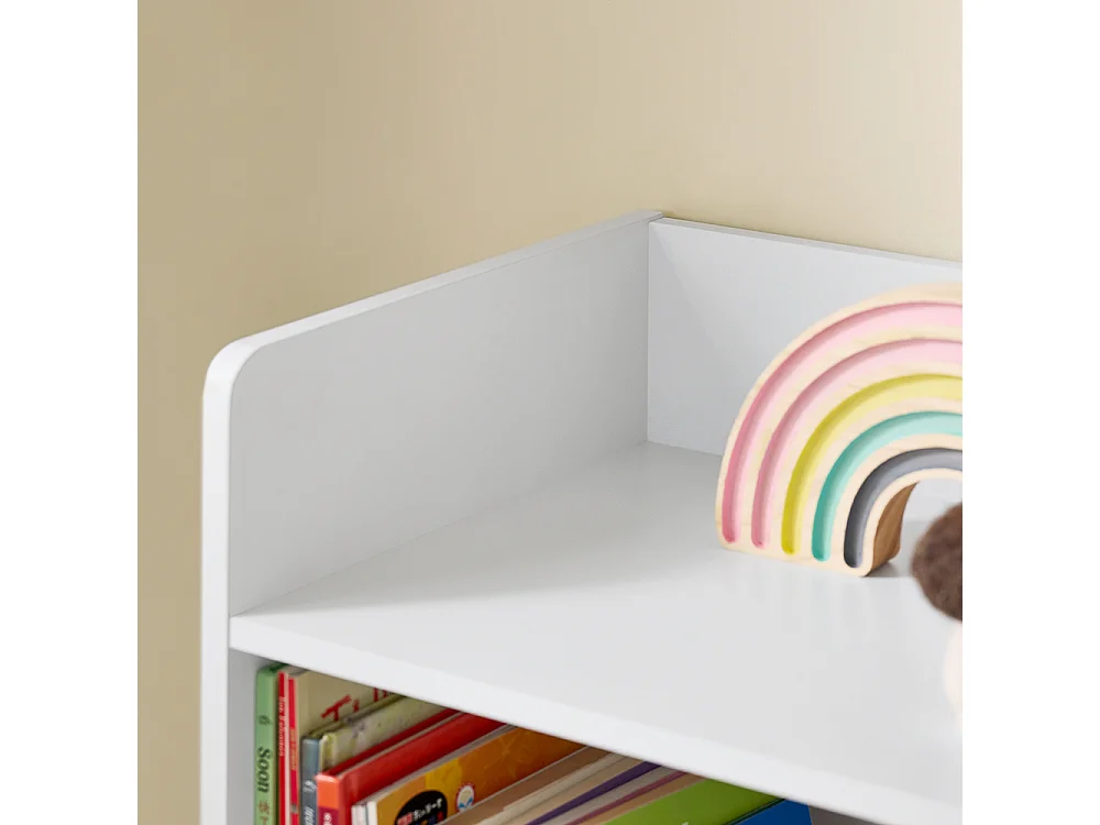 SoBuy Bibliothèque Montessori Étagère à Jouets 5 Compartiments Ouverts Blanc 80x34x104 cm