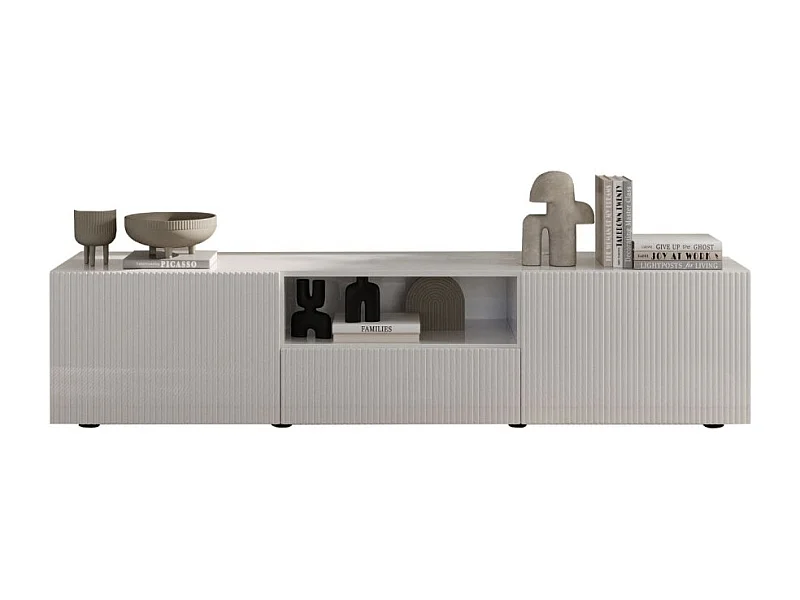 Móvel para TV SCENA – L184 x A43 x P42 cm – Branco laqueado brilhante
