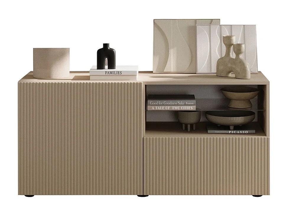 Meuble TV SCENA – L121 x H57 x P42 cm – Coloris Cachemire