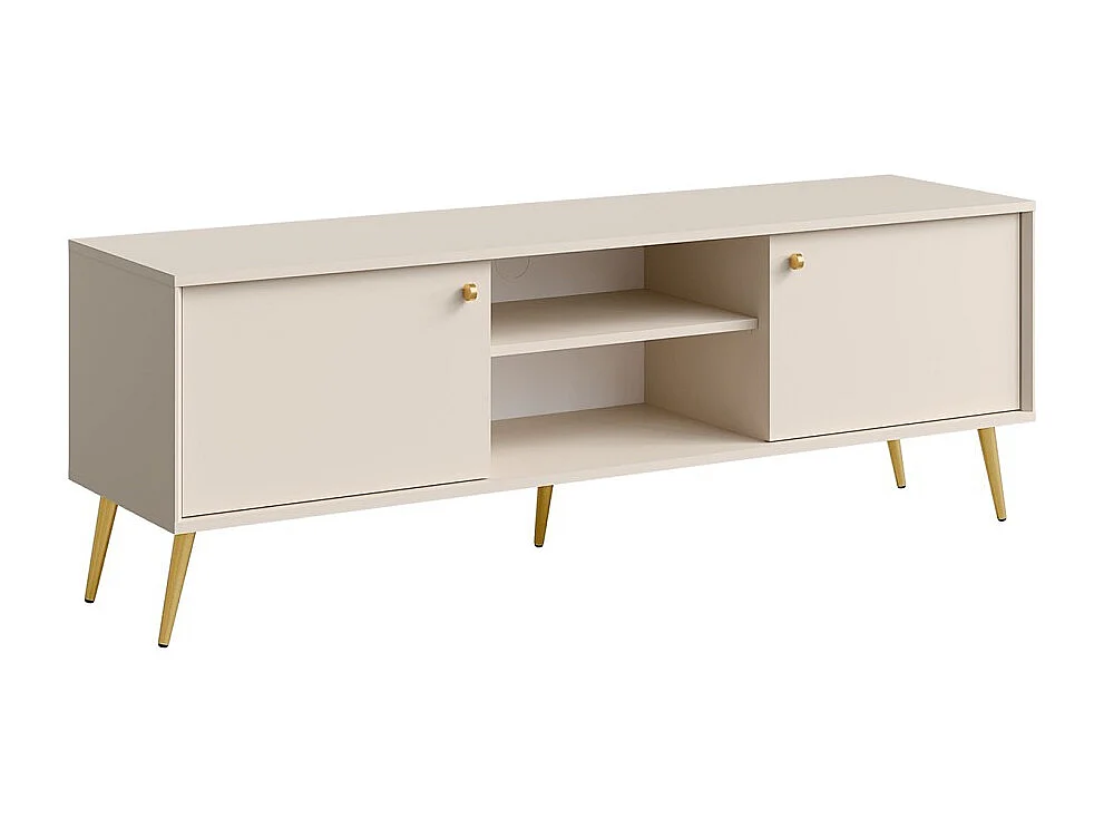 Mueble para TV diseño AZURÉA – 2 puertas + 2 nichos – Color arena