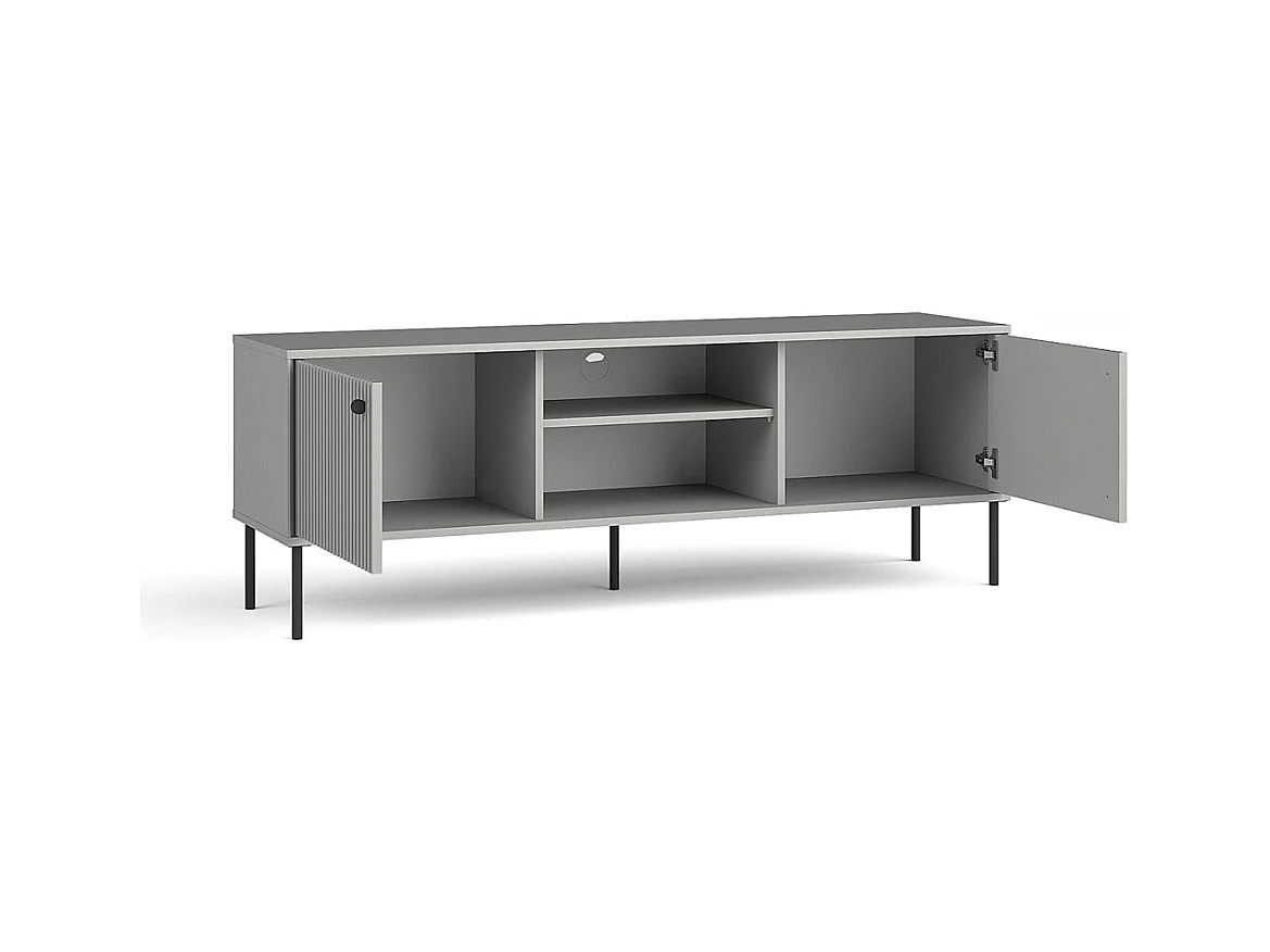 Mueble para TV ISIS – 2 puertas & 2 compartimentos – Gris – 157x55x41 cm
