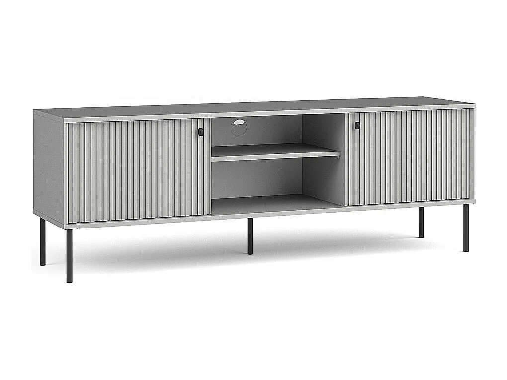 Móvel para TV ISIS – 2 portas & 2 niches – Cinza – 157x55x41 cm