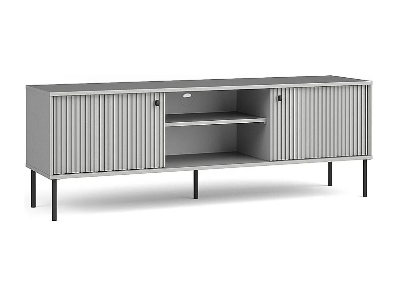 Móvel para TV ISIS – 2 portas & 2 niches – Cinza – 157x55x41 cm