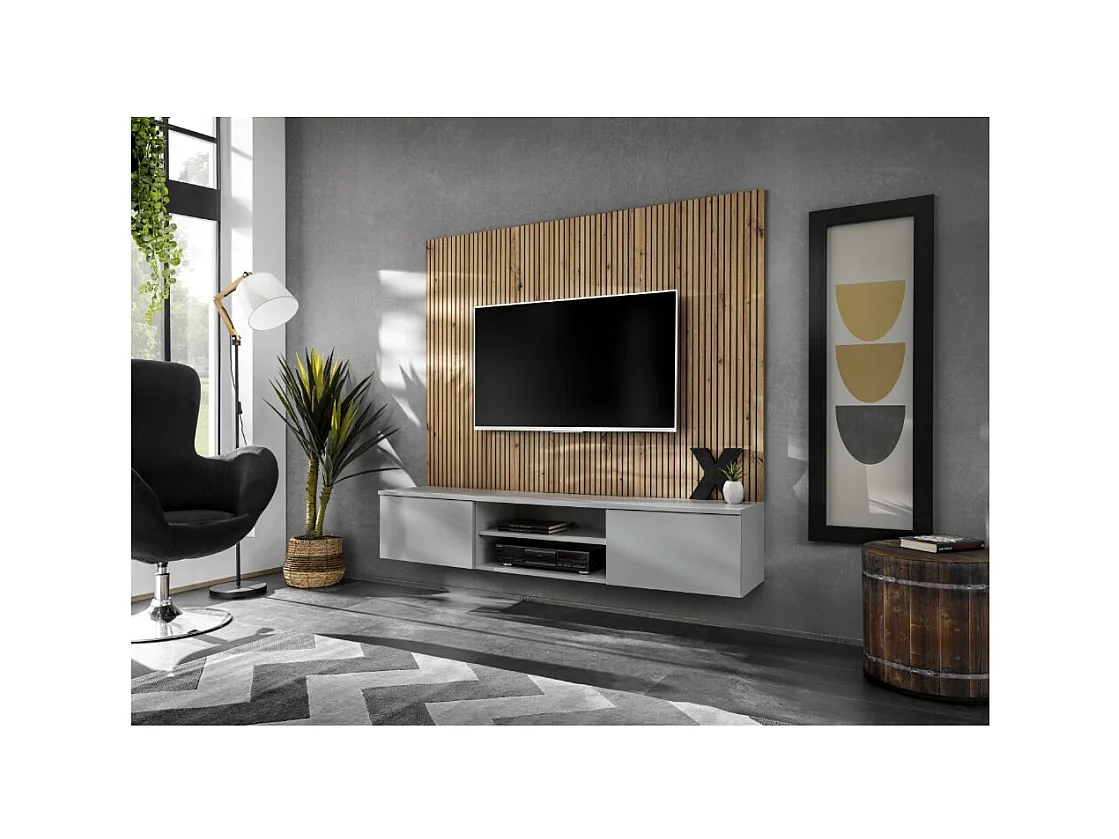 Composição mural IXAR – Móvel para TV + painéis decorativos de parede