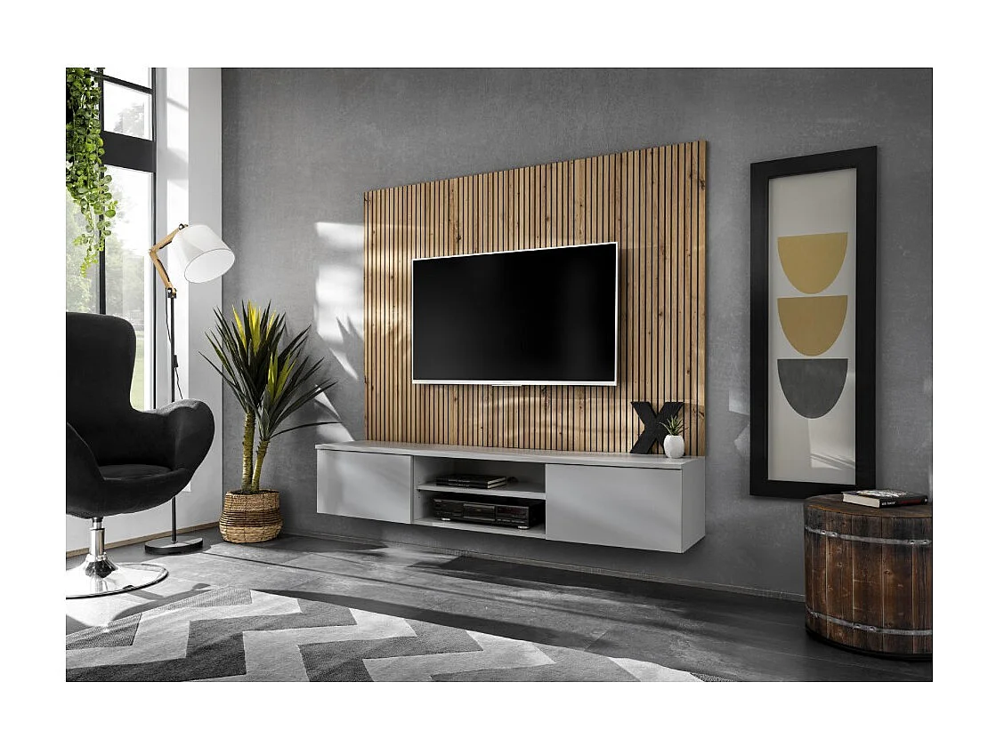 Composition murale IXAR – Meuble TV + panneaux muraux décoratifs