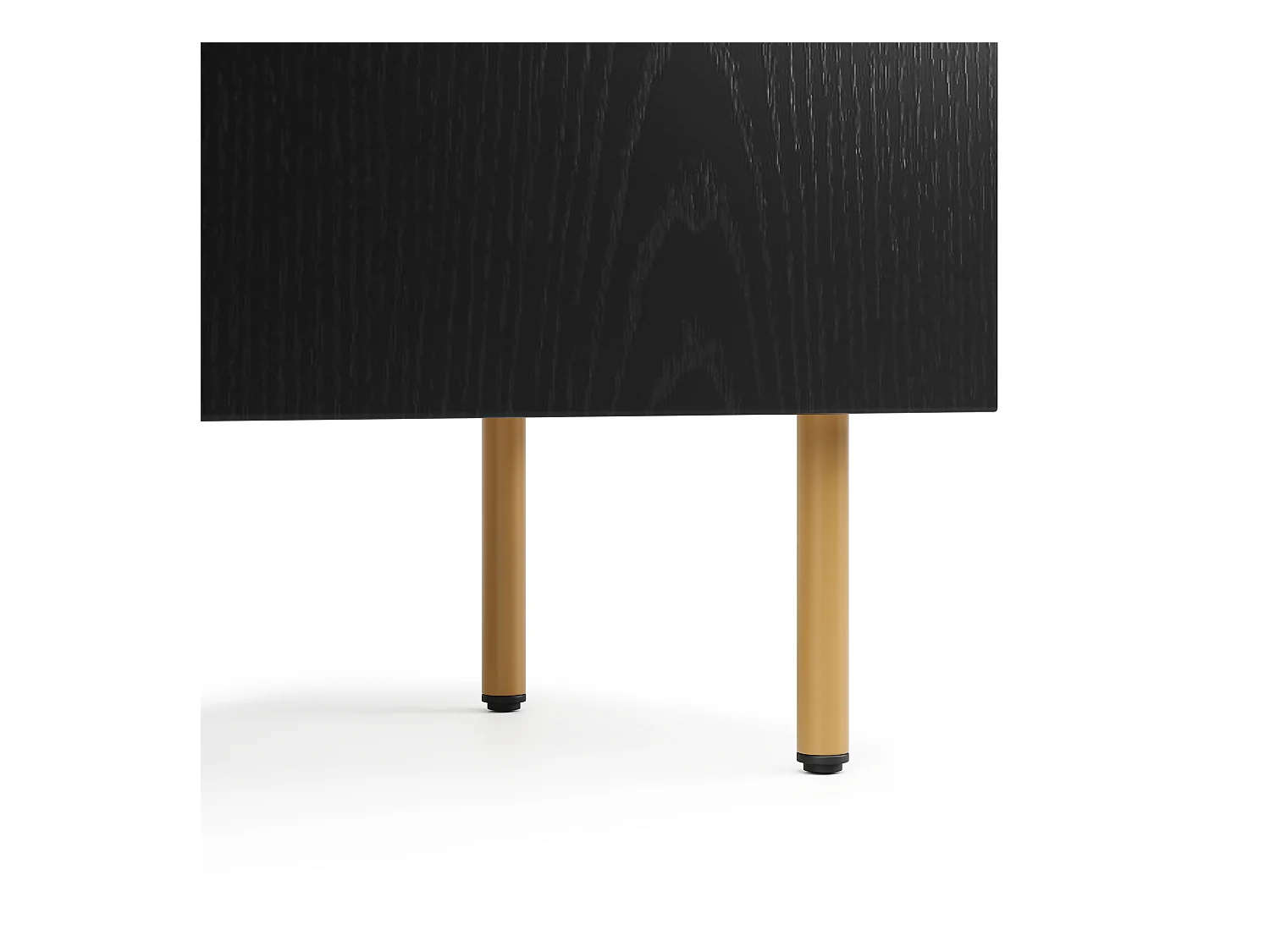 Schwarzes Sideboard - Sideboard mit 2 Türen und 2 offenen Fächern - Metallbeine - verdeckte Türgriffe