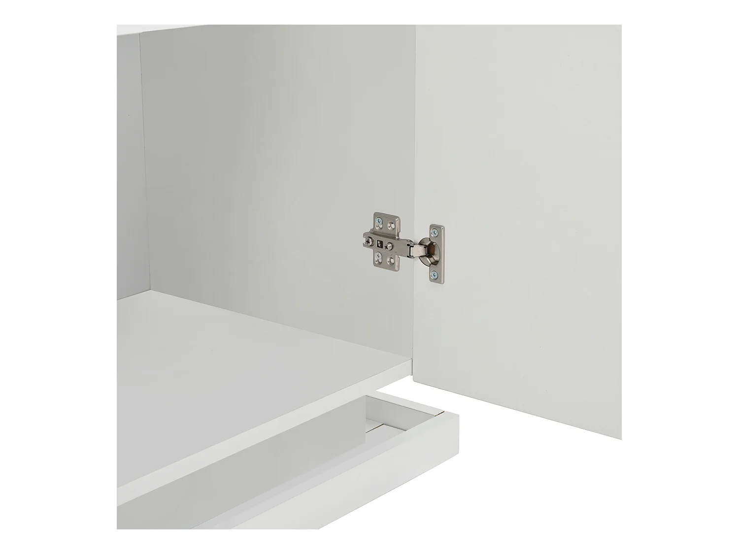 Buffet blanc brillant - Buffet 3 portes avec éclairage LED - portes en verre trempé