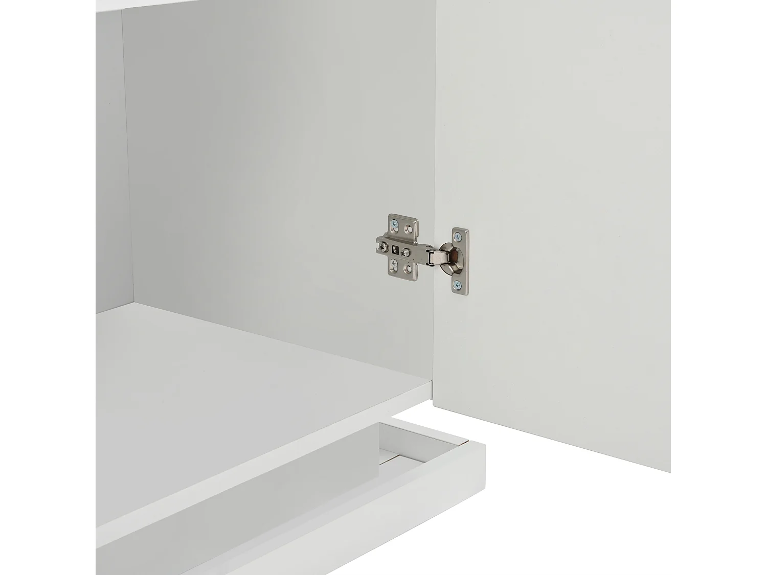 Buffet blanc brillant - Buffet 3 portes avec éclairage LED - portes en verre trempé