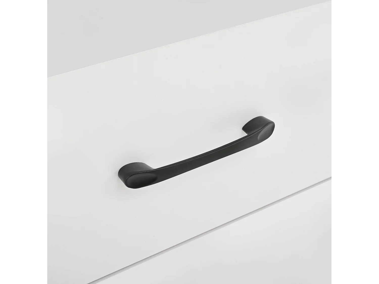 Buffet haut blanc à 3 portes - Buffet à 2 tiroirs et 6 rangements ouverts - 3 réglables en hauteur