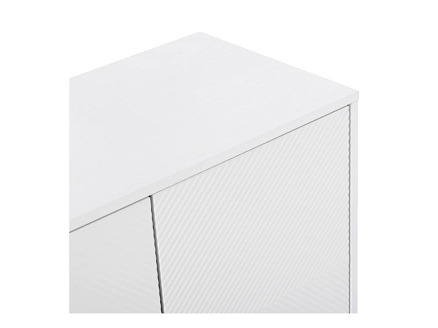 Buffet blanc - Buffet avec 4 portes et poignées dorées - pieds brillants