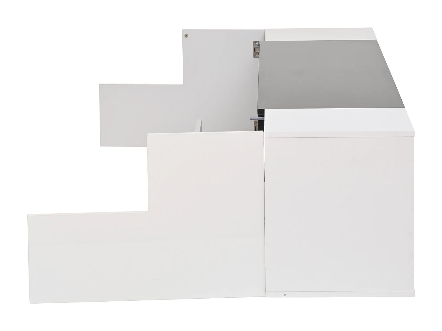 Meuble TV blanc avec 1 tiroir - Meuble TV avec éclairage LED et 2 portes - 2 espaces de rangement ouverts