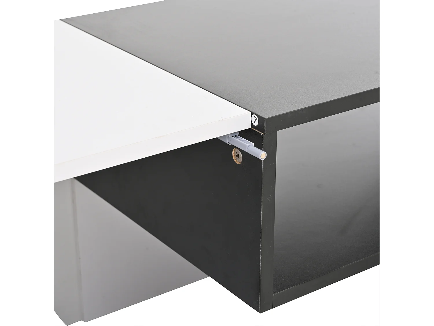 Meuble TV blanc avec 1 tiroir - Meuble TV avec éclairage LED et 2 portes - 2 espaces de rangement ouverts