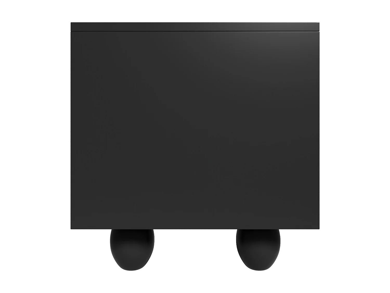 Schwarzer TV-Schrank - Fernsehschrank mit 2 Schubladen und 2 Türen - runde Beine aus Massivholz