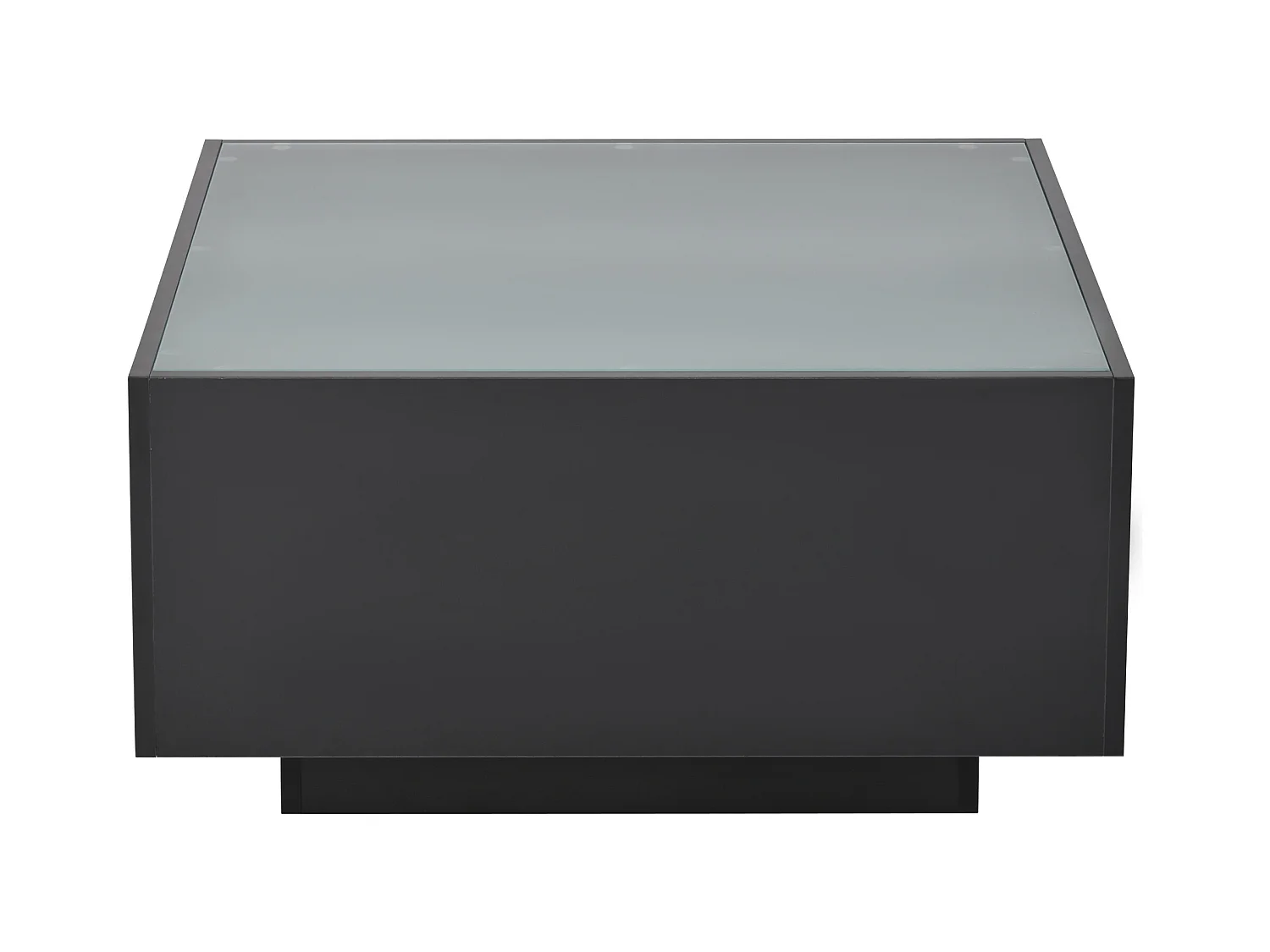 Table basse noir moderne - Table basse avec plateau en verre et éclairage LED