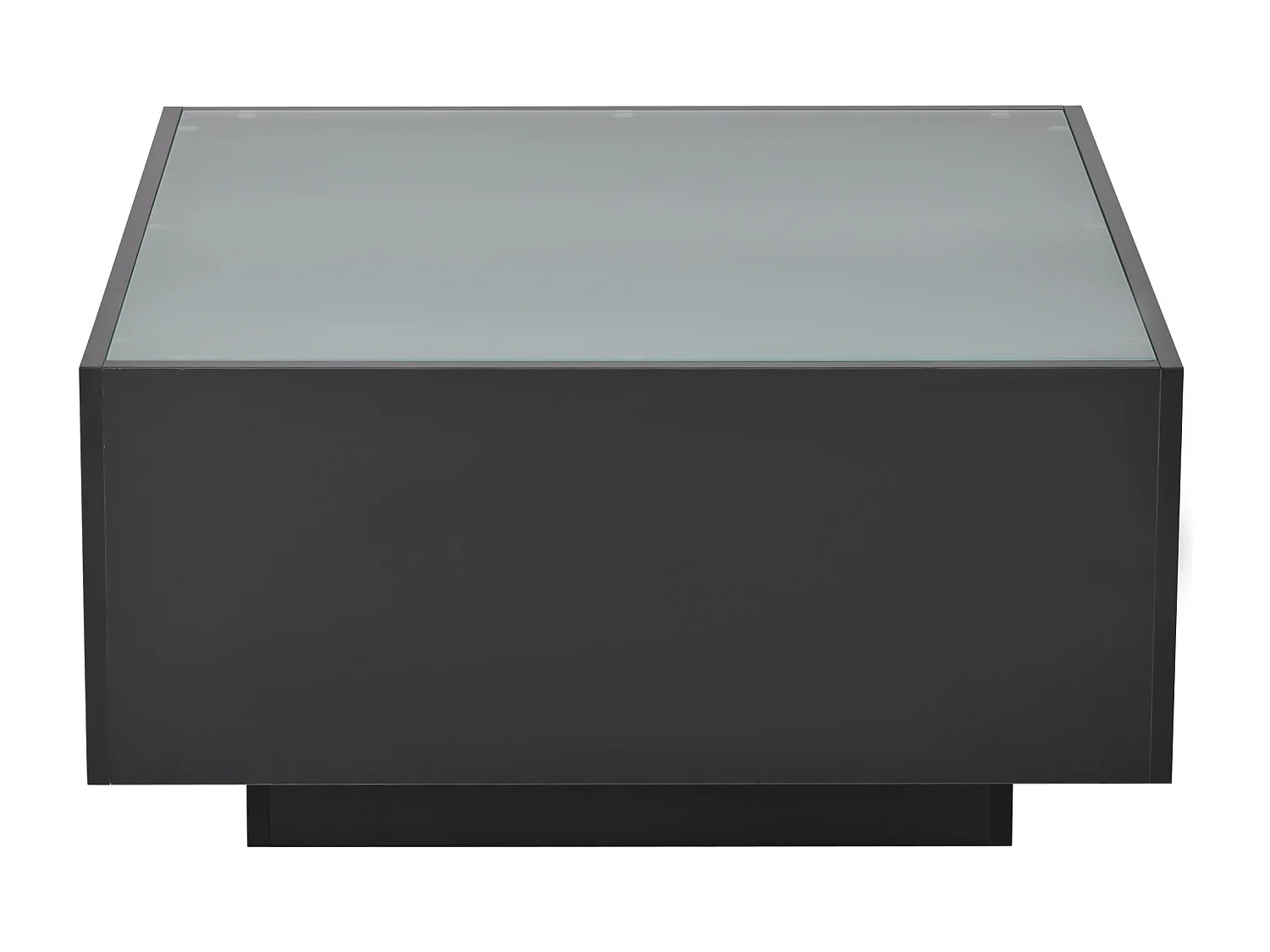 Table basse noir moderne - Table basse avec plateau en verre et éclairage LED