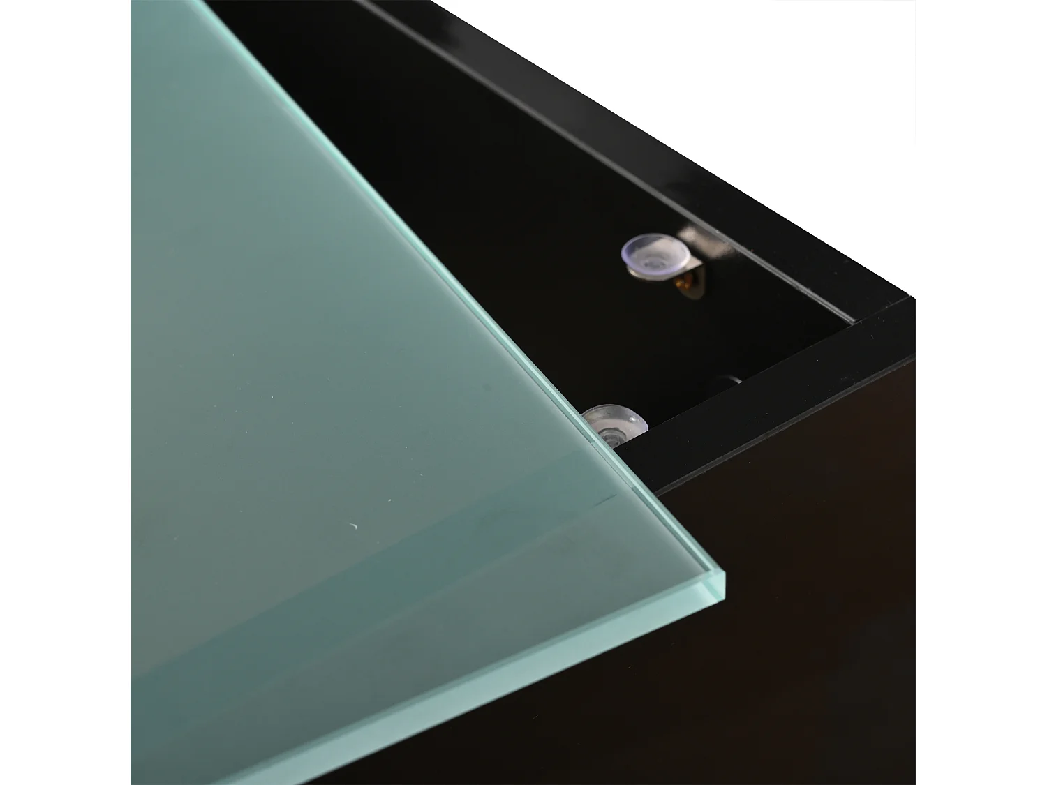 Table basse noir moderne - Table basse avec plateau en verre et éclairage LED