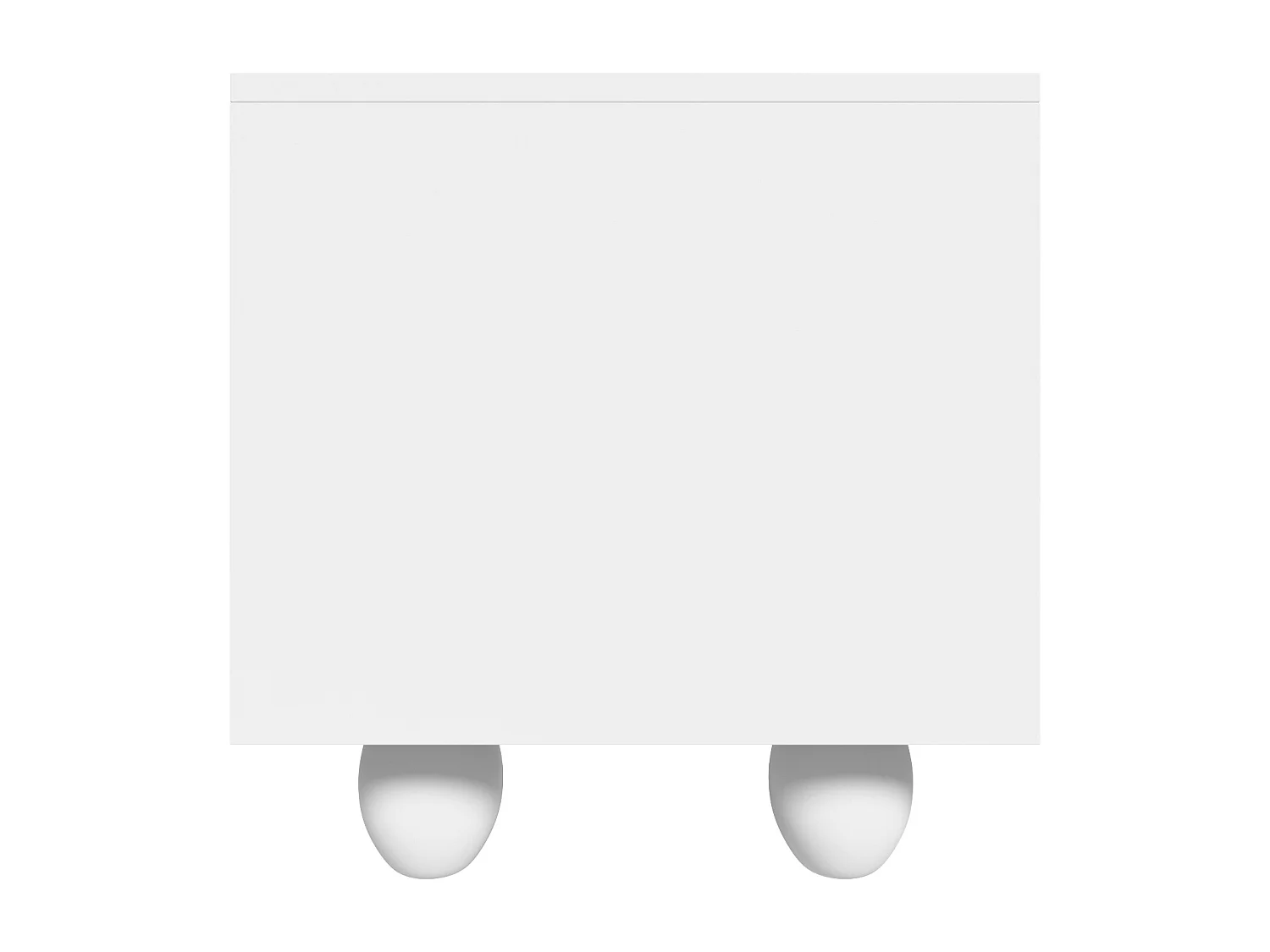 Weißer TV-Schrank - Fernsehschrank mit 2 Schubladen und 2 Türen - runde Beine aus Massivholz