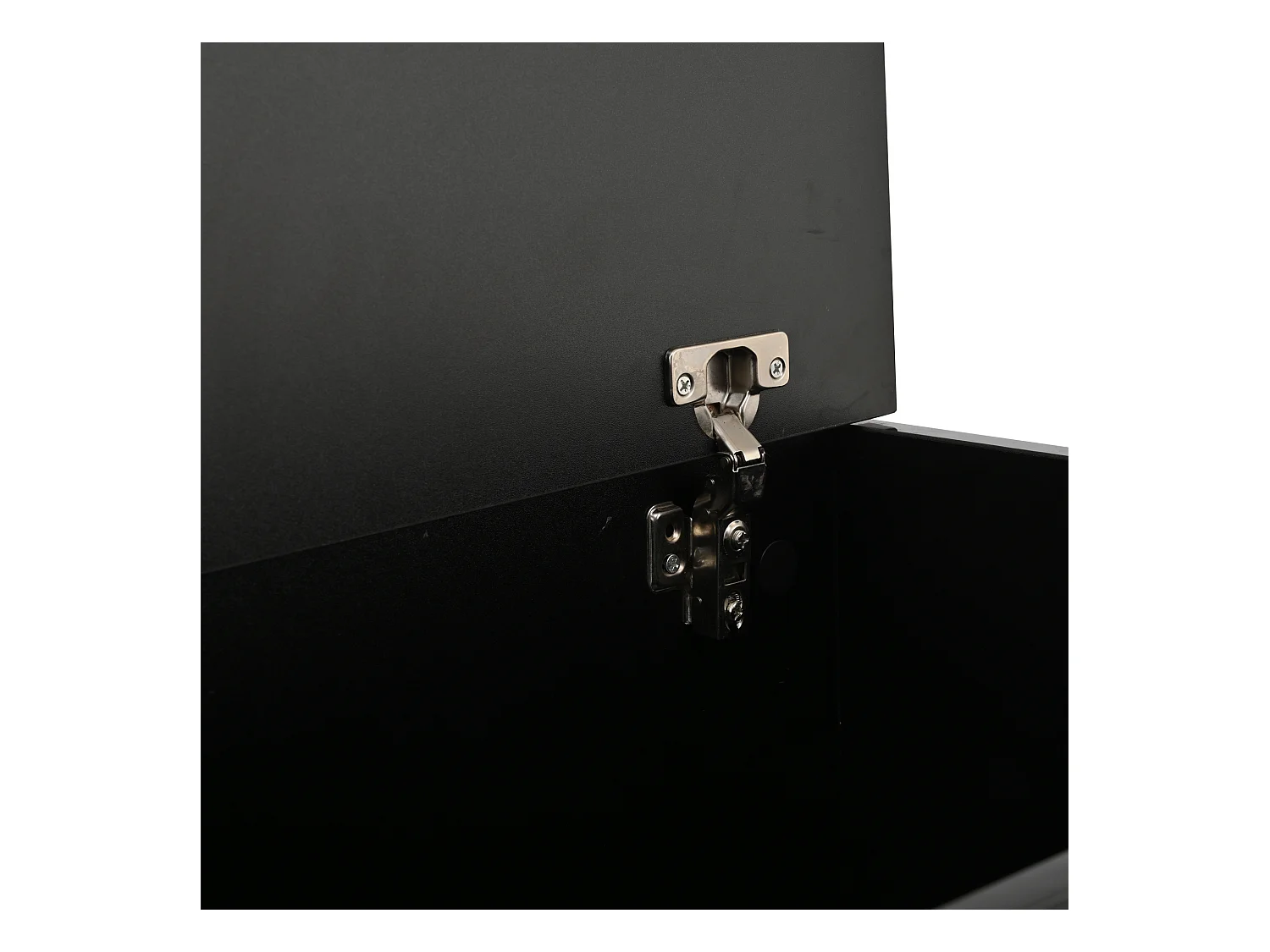 Table basse noir avec plateau relevable - Table basse avec éclairage LED et 1 tiroir - porte rabattable et rangement dissimulé