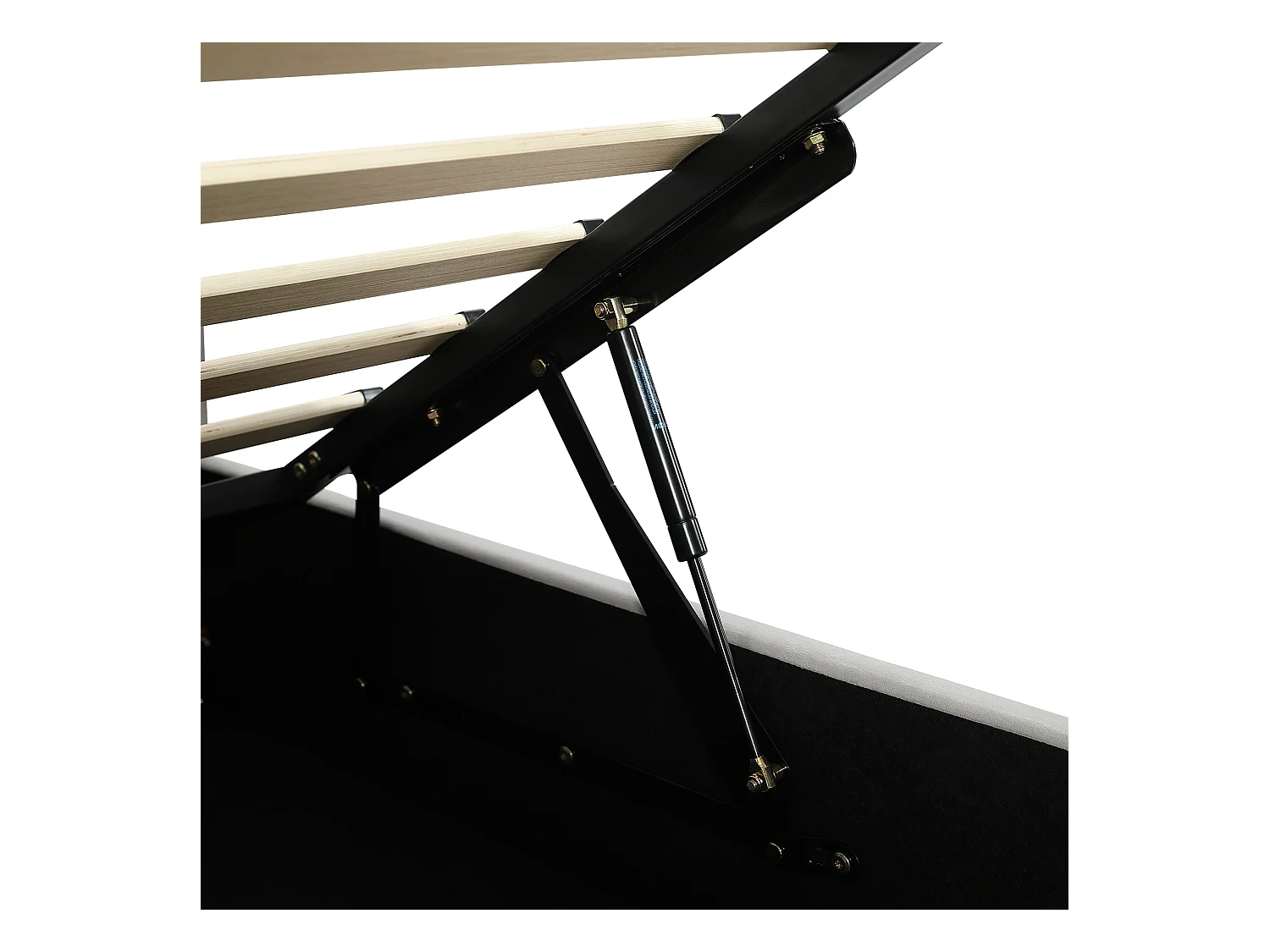 Opbergbed 90 x 200 cm - Eenpersoonsbed met linker zijpaneel - grijs fluweel - matras niet inbegrepen