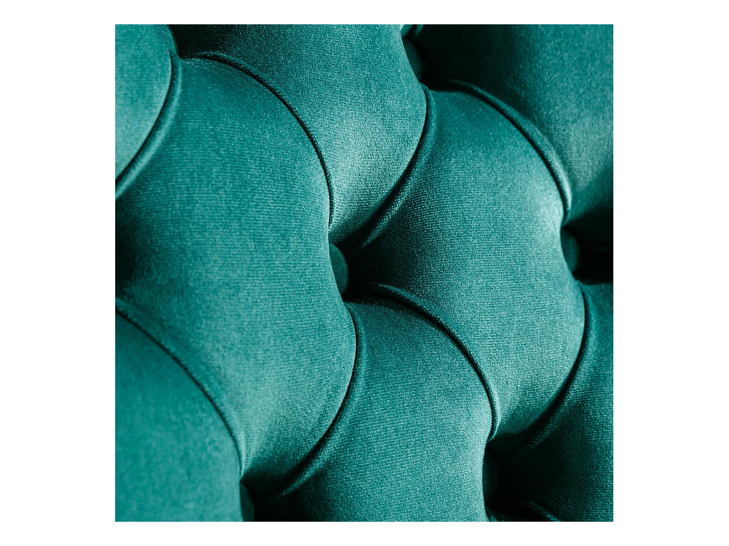 Set van 2 eetkamerstoelen - Stoelen met gewatteerde rugleuningen en gouden roestvrijstalen poten - met studs - groen fluweel