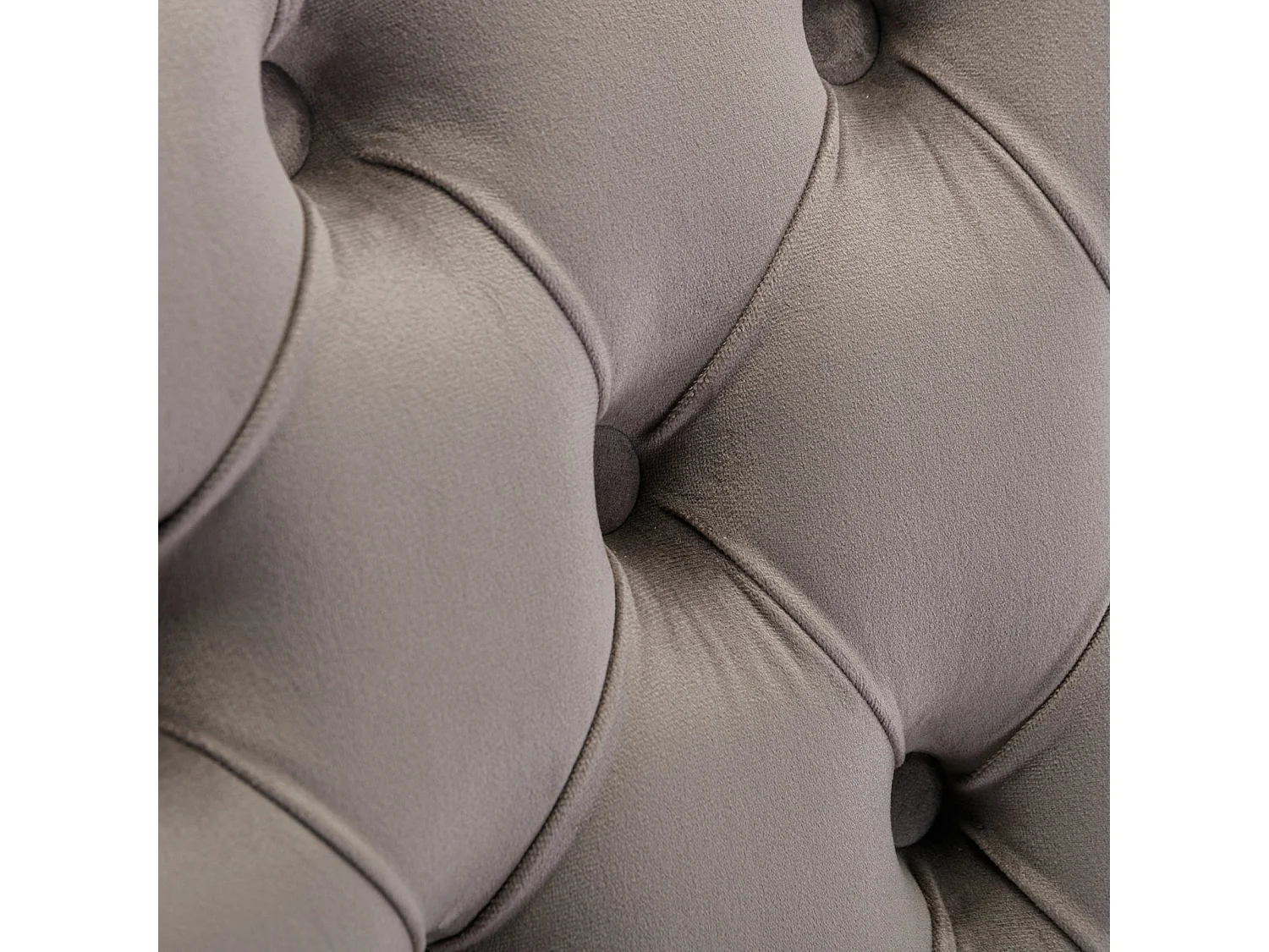 Lot de 2 chaises de salle à manger - Chaises avec dossier rembourré et pieds en acier inoxydable doré - avec garniture cloutée - velours gris