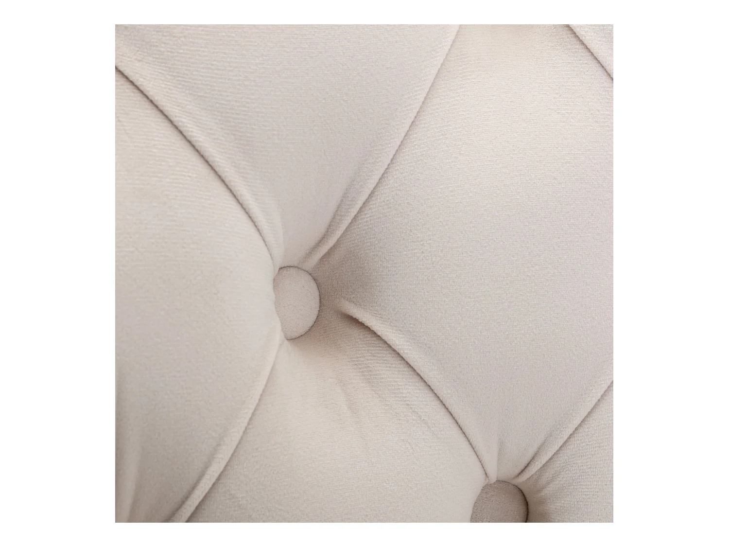 Set di 2 sedie da pranzo - Sedie con schienali imbottiti e gambe in acciaio inossidabile argentato - con finiture borchiate - velluto beige