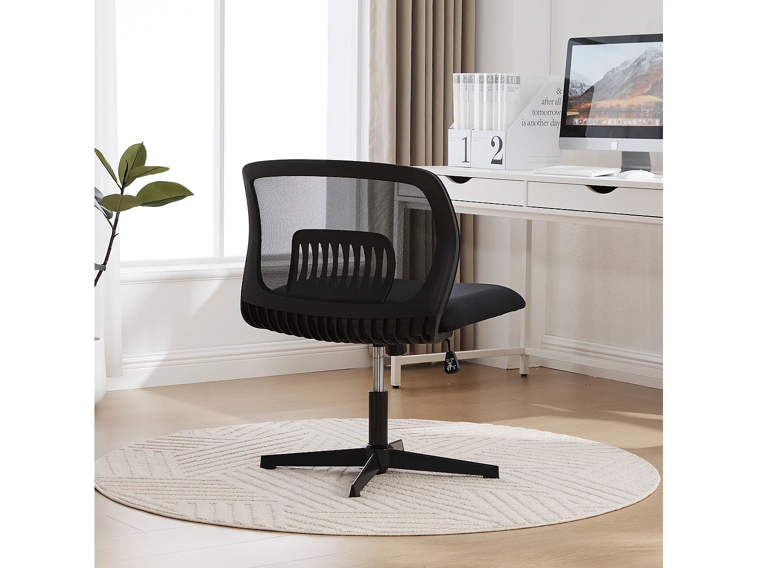 Chaise de bureau pivotante - Fauteuil pivotant  avec fonction bascule et réglage en hauteur - velours noire