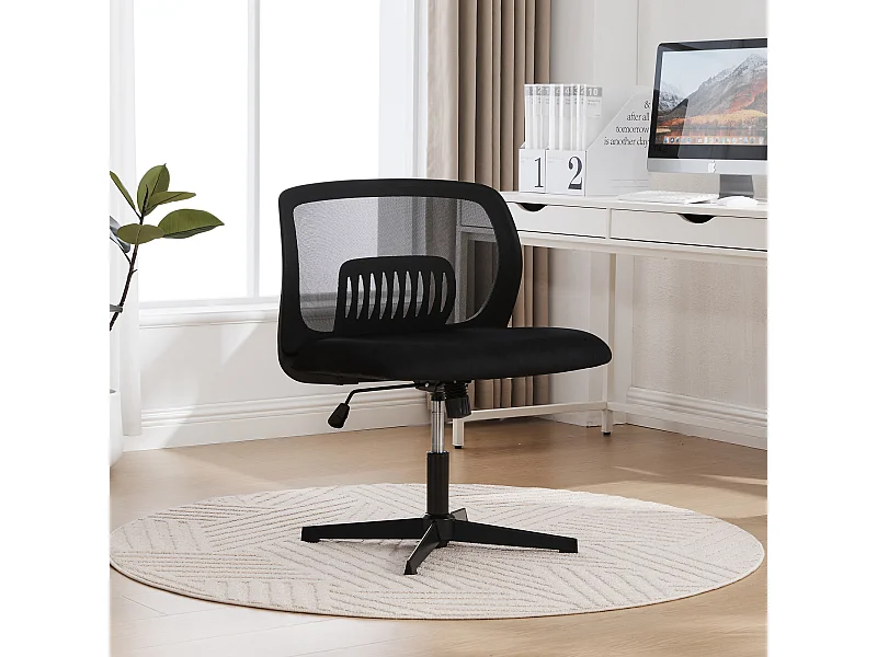 Chaise de bureau pivotante - Fauteuil pivotant  avec fonction bascule et réglage en hauteur - velours noire