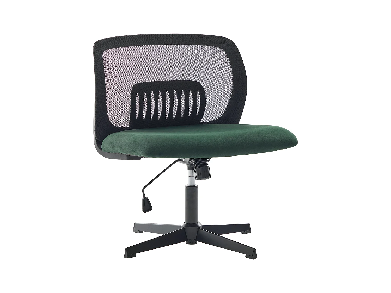 Bürodrehstuhl - Drehsessel mit Wippfunktion und Höhenverstellung - Samt grün