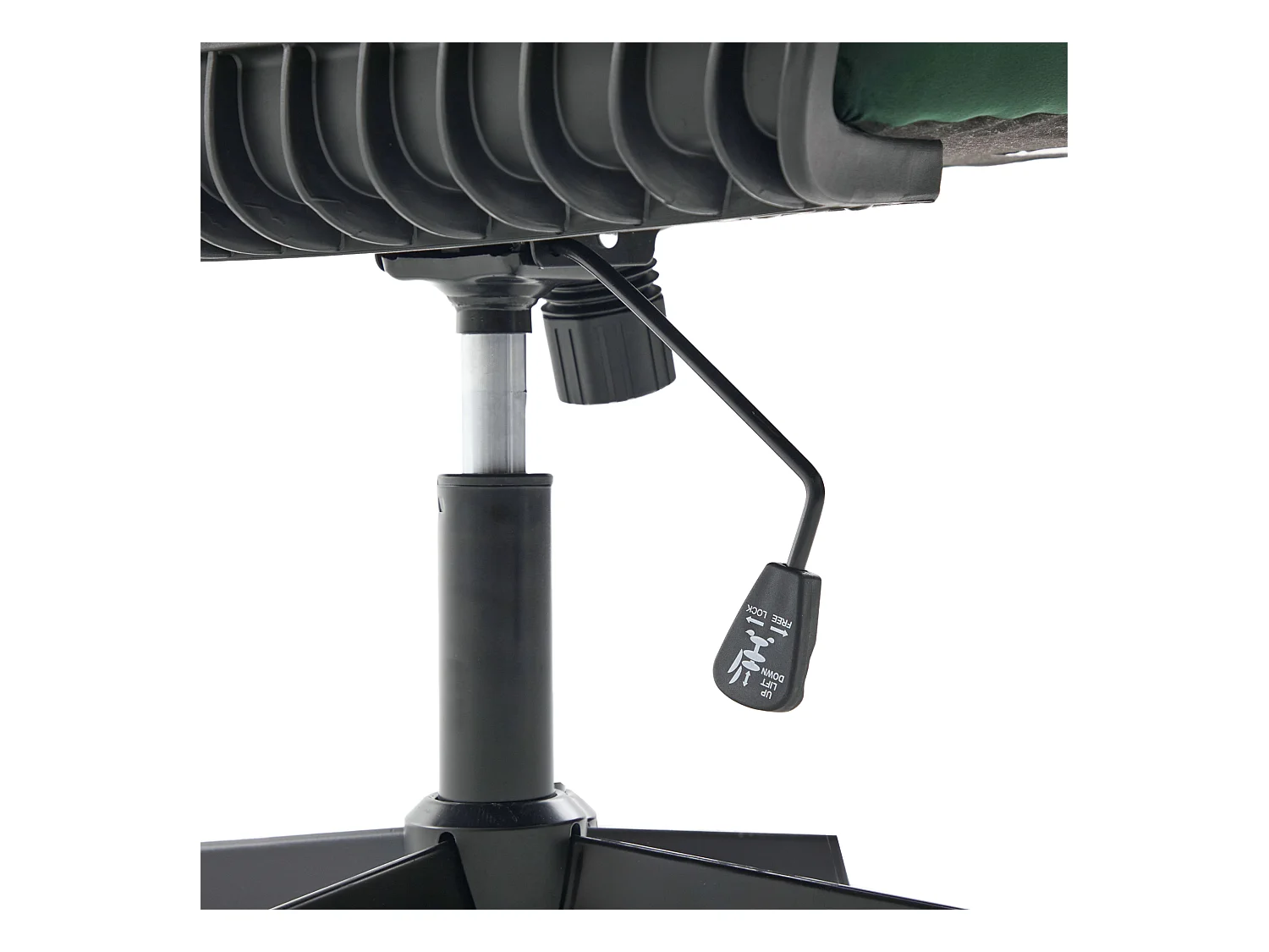 Bürodrehstuhl - Drehsessel mit Wippfunktion und Höhenverstellung - Samt grün