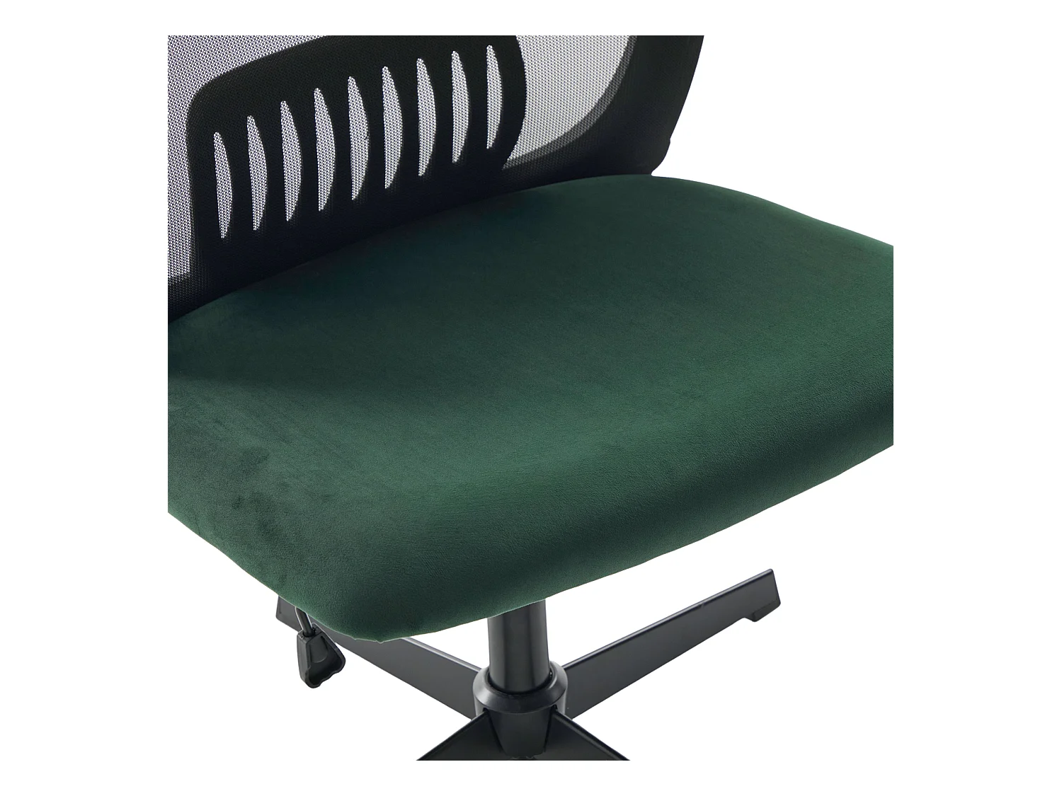 Bürodrehstuhl - Drehsessel mit Wippfunktion und Höhenverstellung - Samt grün
