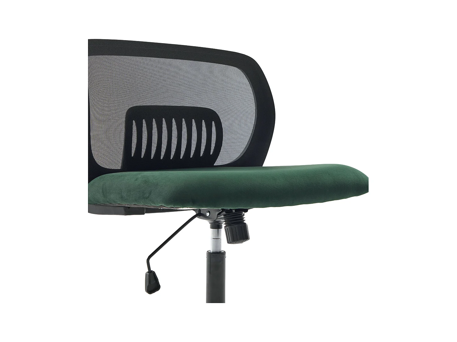 Bürodrehstuhl - Drehsessel mit Wippfunktion und Höhenverstellung - Samt grün