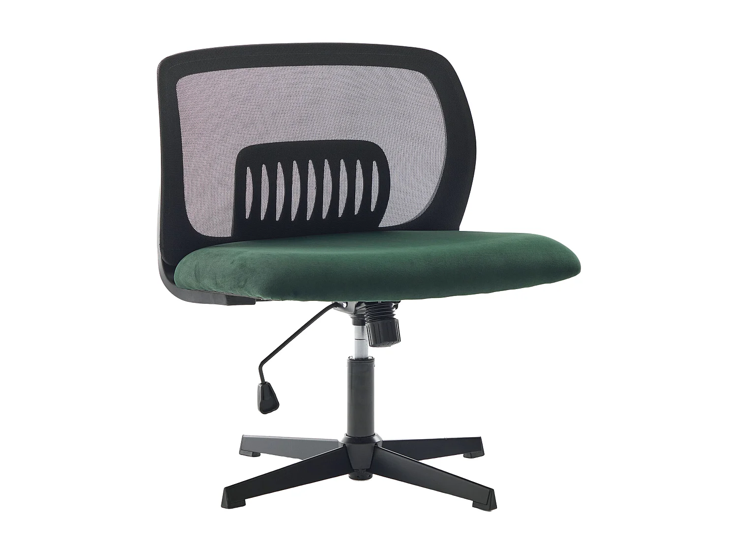 Draaibare bureaustoel - Draaifauteuil met schommelfunctie en hoogteverstelling - groen fluweel