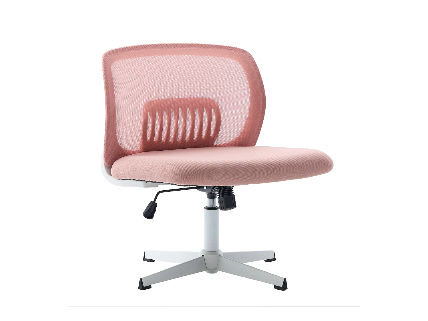 Bürodrehstuhl - Drehsessel mit Wippfunktion und Höhenverstellung - Netzgewebe rosa